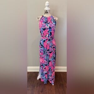 Lilly Pulitzer Pink and Blue Maxi Dress
